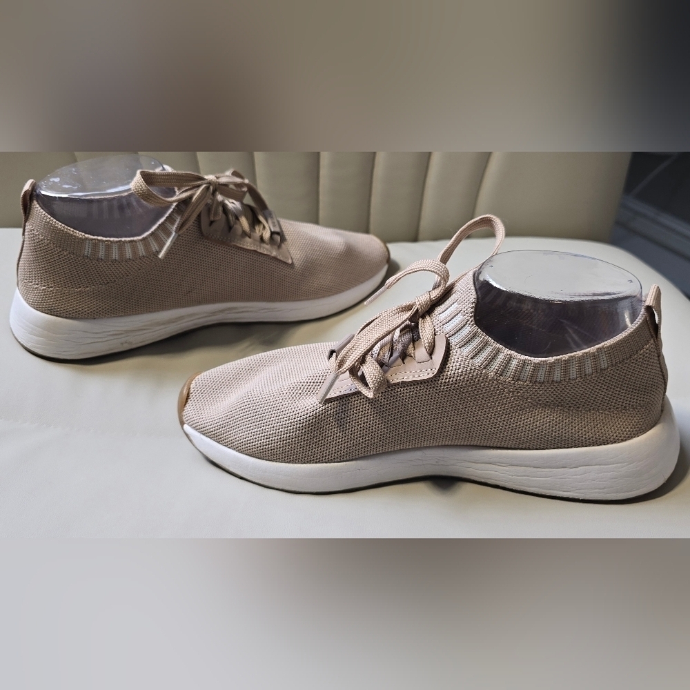 Nautica Shoes Womens 9 Zyla Knitted Low Top Lace Up Sneakers Beige Mesh Fabric - Picture 7 of 13